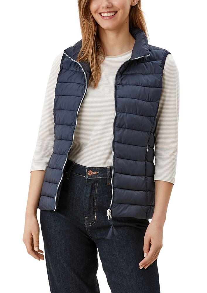 s.Oliver Damen Steppweste Stehkragen grün,blau,schwarz S22 2116408 