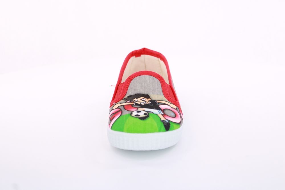 s`knöpfli Kinder Hausschuh Schlupfschuh Fussball- Motiv grau S13 V28902 