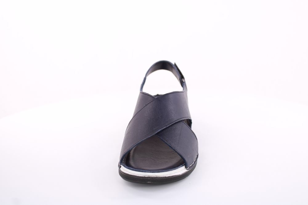 PETER ERIKSON Damen Sandale Leder Comfort- Fußbett blau S13 221530 