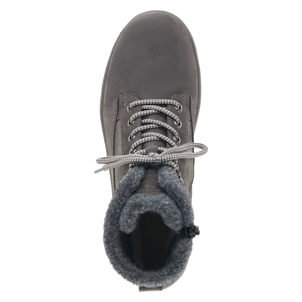 Remonte Damen Schnürstiefelette Schnürboots Rauleder TEX- Membran Warmfutter Schurwolle Wechselfußbett grau S22 R8477-45 37 | granit/smoke/gr | G