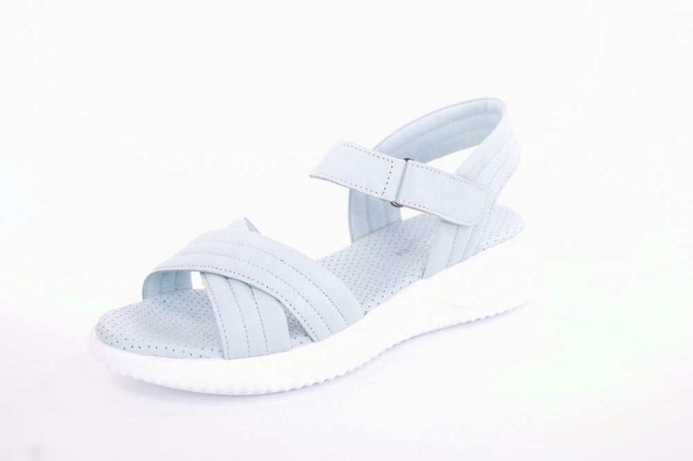 PETER ERIKSON Damen Sandale Comfort- Fußbett Leder blau, grün, weiß S13  231511 