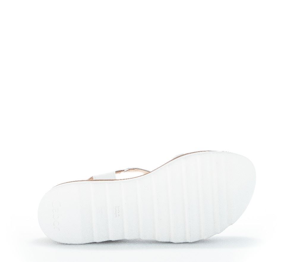 Gabor Keilsandalette Leder Comfort Mehrweite weiß S12 82.789.20 36 | bianco/ltmint/c | G