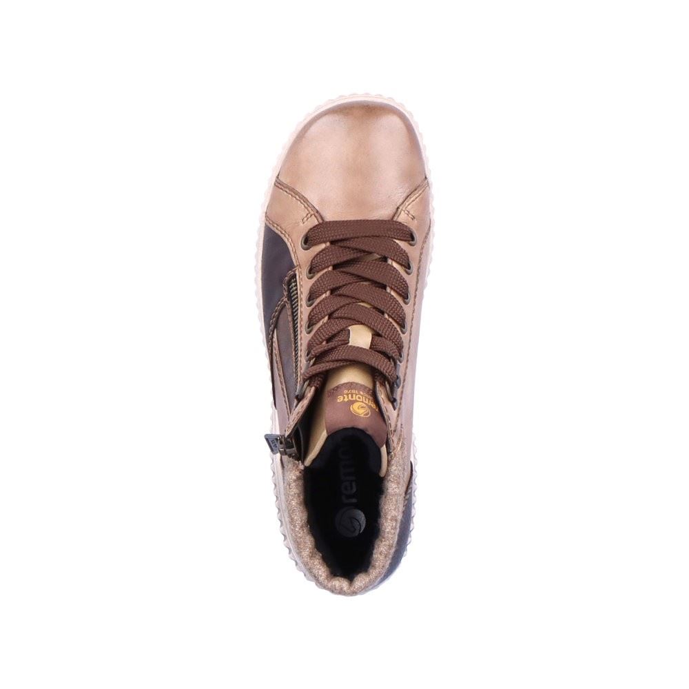 Remonte Damen Schnürschuh Sneaker High TEX- Membrane Leder braun S22 R8271-20 
