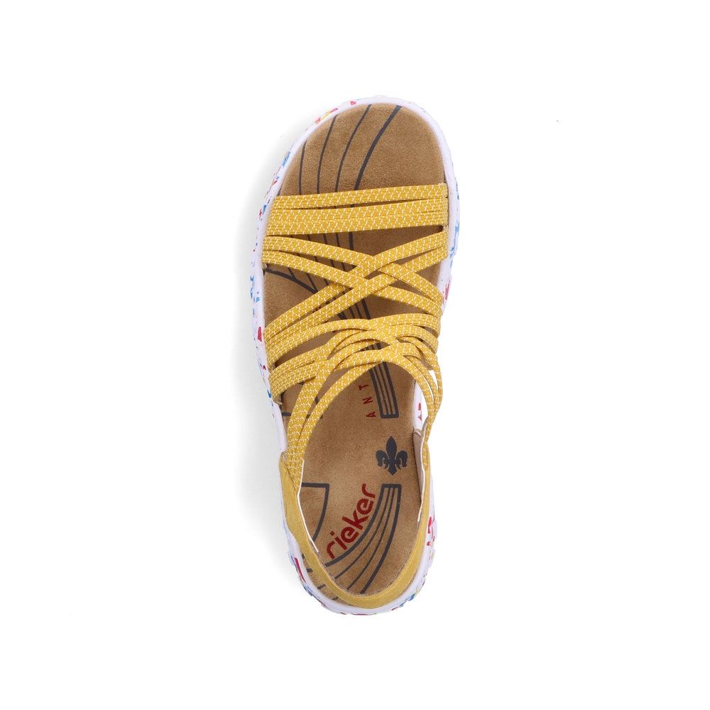 Rieker Antistress Damen Trekkingsandale ultraleicht  Gummibänder gelb S13 67898-68 