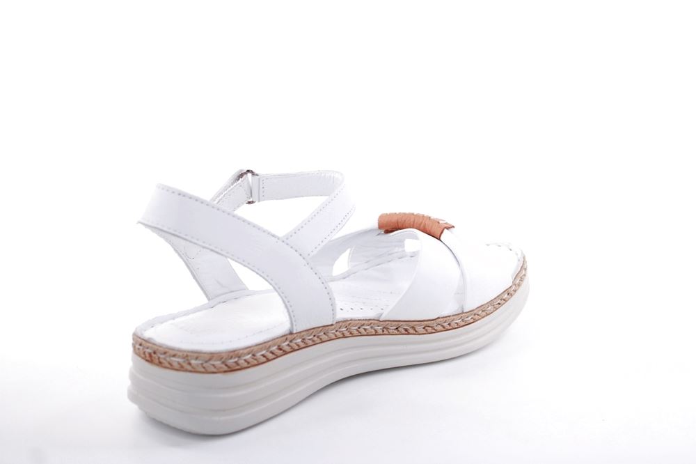 PETER ERIKSON Damen Sandale Leder Comfort- Fußbett weiß, grün S13 231533 
