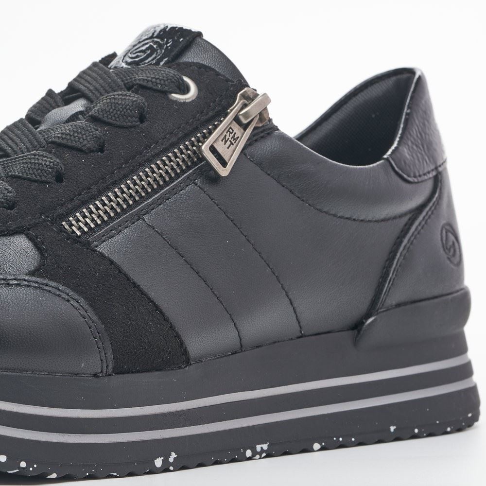 Remonte Sneaker Reißverschluss schwarz S13 D1316-02 38 | schwarz/schwarz | G