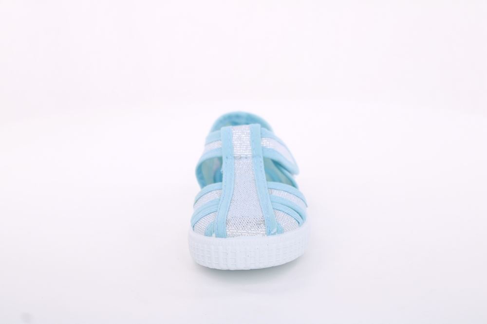 s`knöpfli Kinder Hausschuh Mädchen Glitzer- Effekt blau S13 V28970 