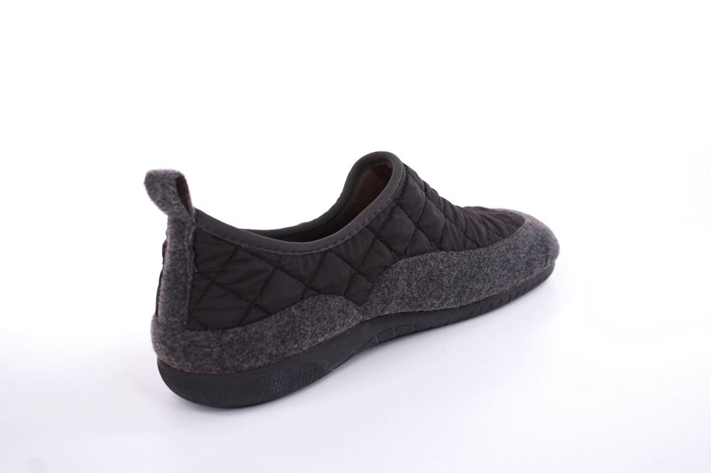 s`knöpfli Herren Hausschuh geschlossen Materialmix grau orange S22 AC10638 