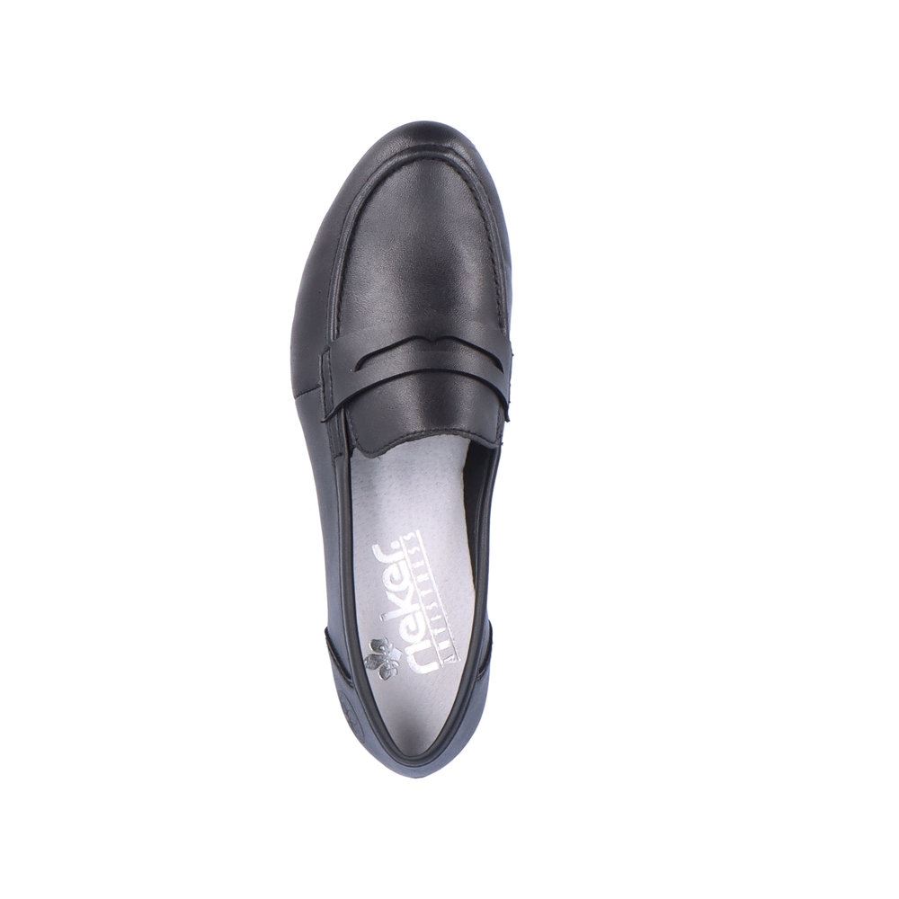 Rieker Antistress Damen Slipper Loafer elegant Leder schwarz S13 51954-01 