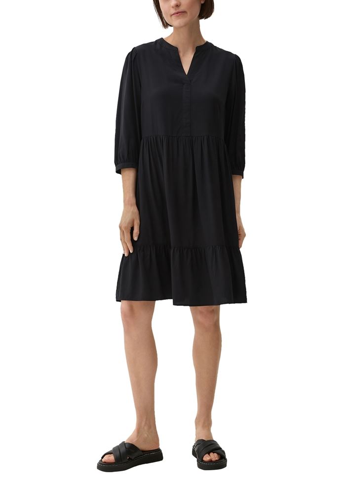 s.Oliver Volantkleid aus Viskose grün, schwarz S13  2132624 