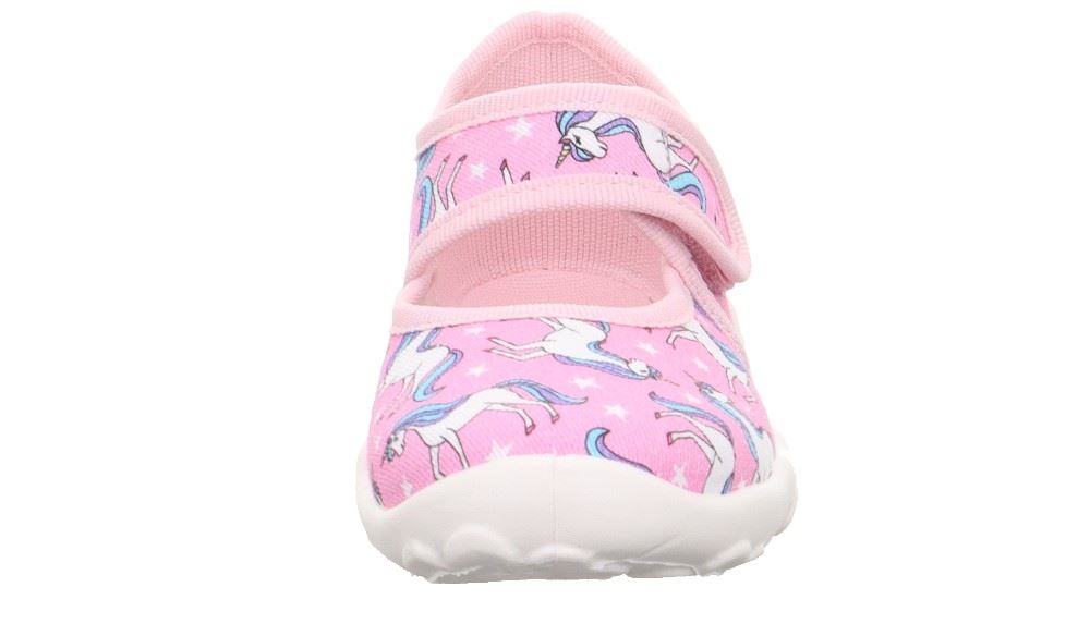 superfit BONNY - Rosa/Mehrfarbig Hausschuh mit Klettverschluss Einhorn S13 1-800283-5540 