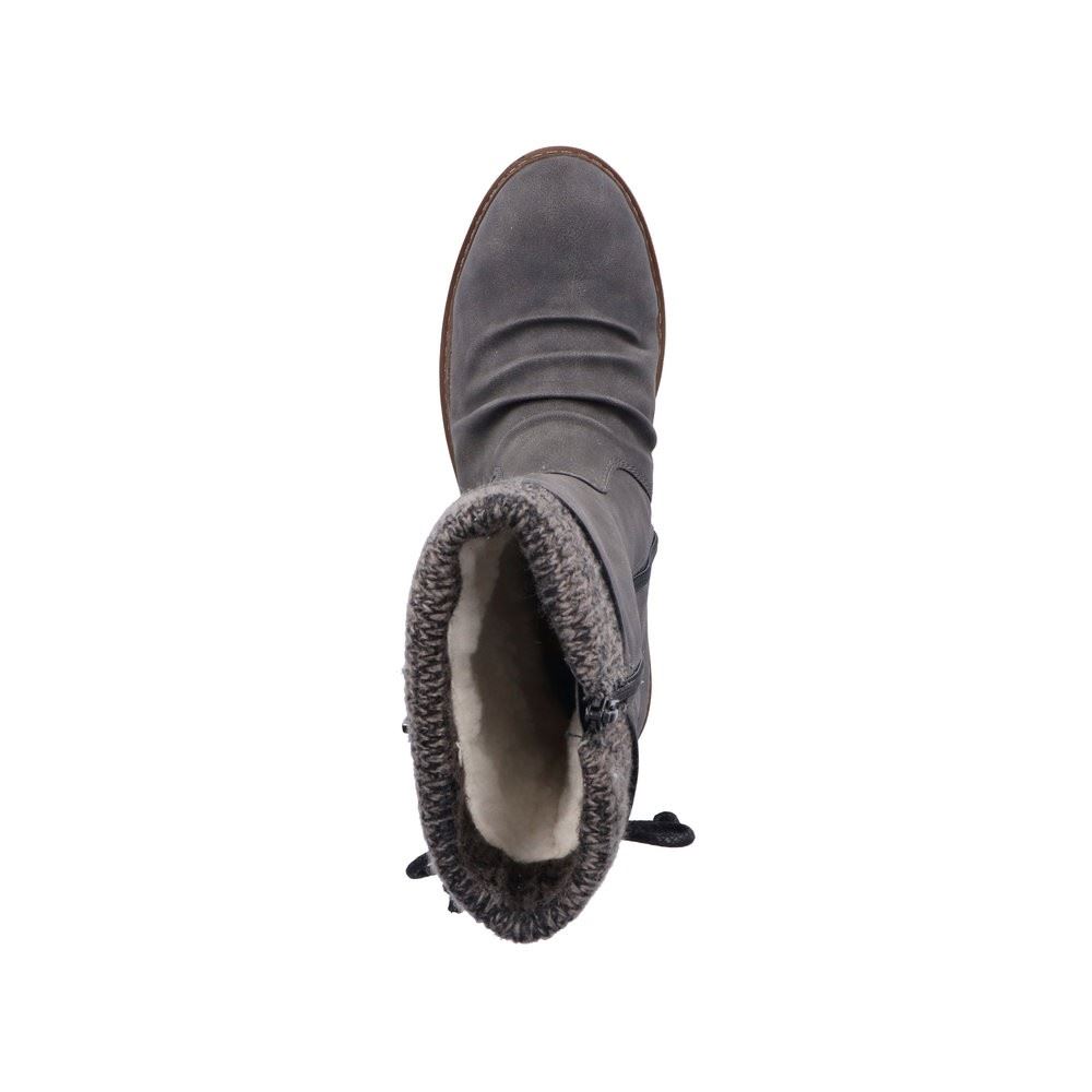 Rieker Antistress Damen Stiefel Strickbund TEX- Membran kuscheliges Warmfutter grau S22 Z4756-45 