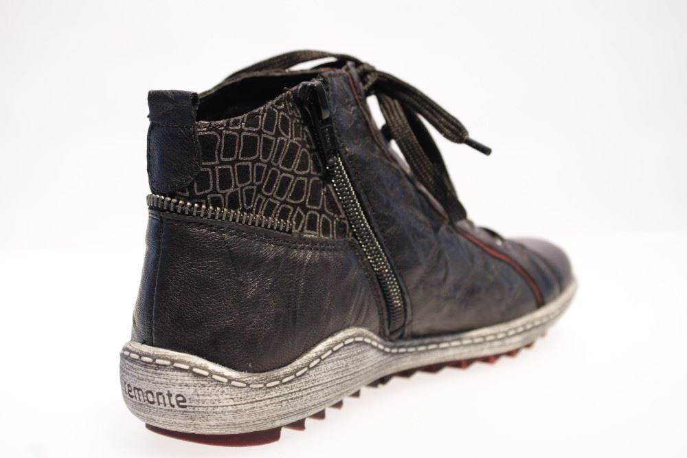 Remonte Sneaker Schnürstiefel Leder Reißverschluss R1494 