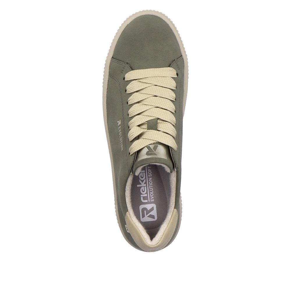 Rieker Evolution Damen Sneaker Plateau- Sohle Leder Wechselfußbett grün S23 W0704-54 