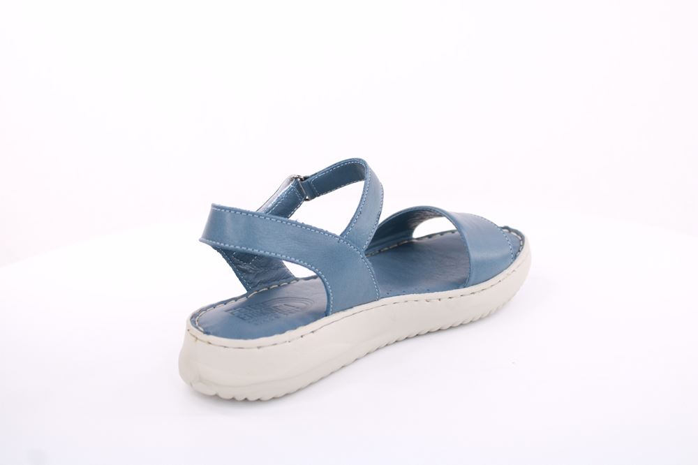 PETER ERIKSON Damen Sandale Leder Comfort- Fußbett blau, schwarz S13 231521 