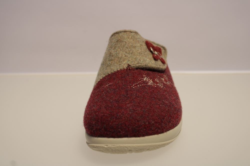 Fly Flot Hausschuhe Hauspantolette rot/grau 863812 