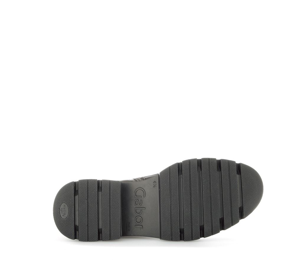Gabor by Yvonne Catterfeld  Bikerboot Schnürboot Rauleder Wechselfußbett grau S22 91.831.19 5 | fango/schwarz | F