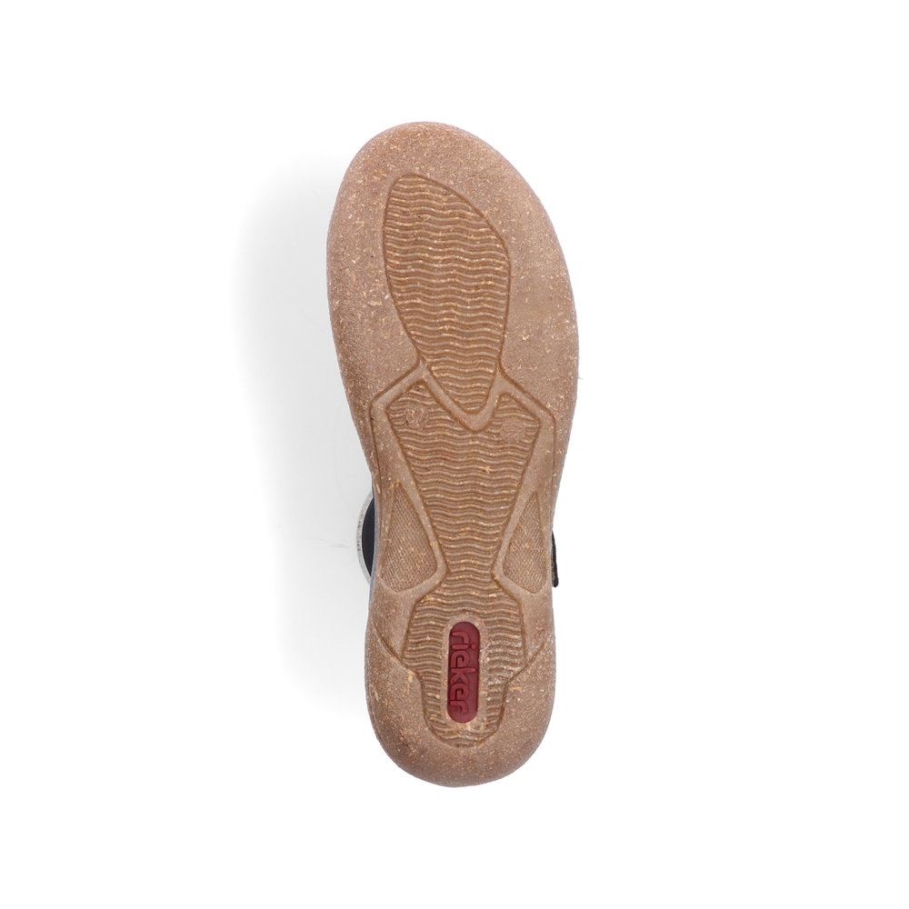 Rieker Antistress Damen Slipper Lochmuster Leder Klettverschluss blau S13 54555-14 