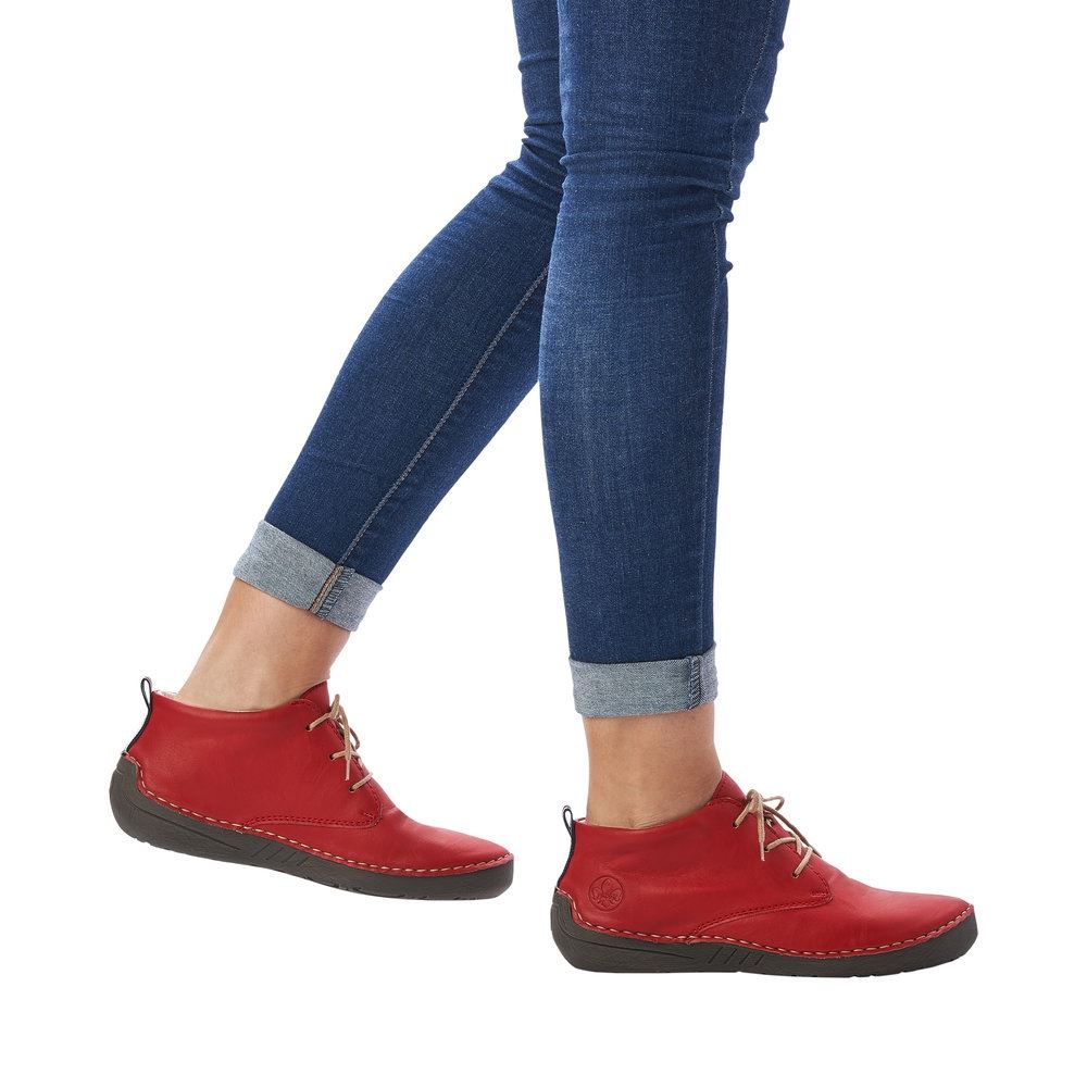 Rieker Antistress Damen Schnürschuh Sneaker High rot S23 52522-33 