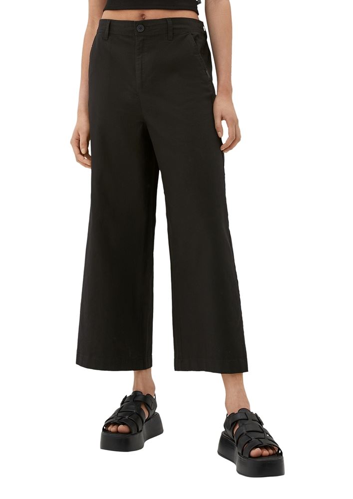 QS designed by Regular: Culotte aus Leinenmix grün,schwarz S13  2127625 