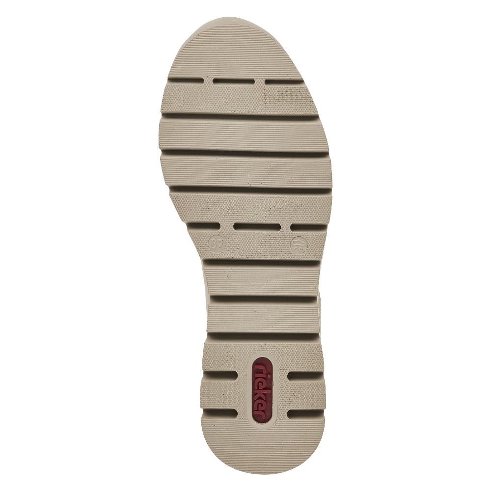 Rieker Antistress Damen Sneaker Keilabsatz Reißverschluss Leder  beige S12 N8322-60 