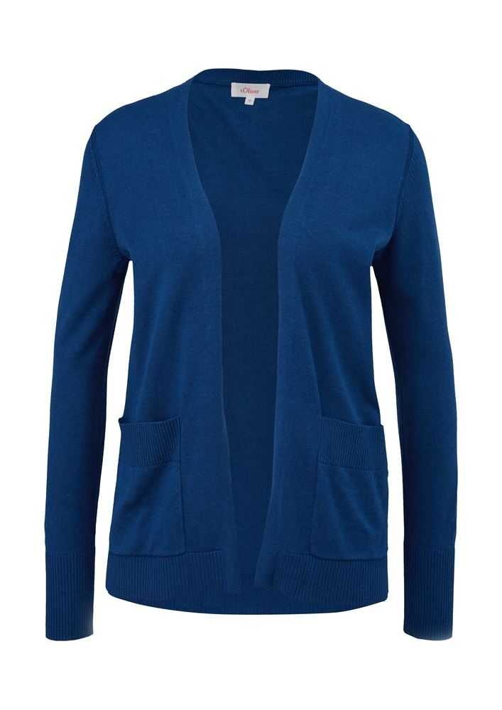 s.Oliver Strickjacke mit Rippblenden S22 2125616 32 | 5659 BLUE | 