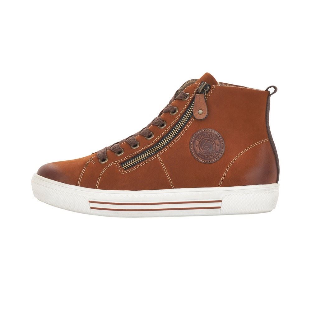 Remonte Sneaker High Top Nubukleder Reißverschluss braun S21 D0972-22 