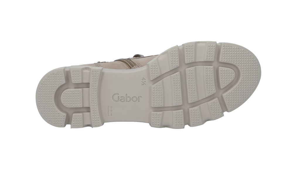 Gabor Bikerboot Schnürboot Rauleder Wechselfußbett grau S22 91.730.12 6 | leinen (dust) | F