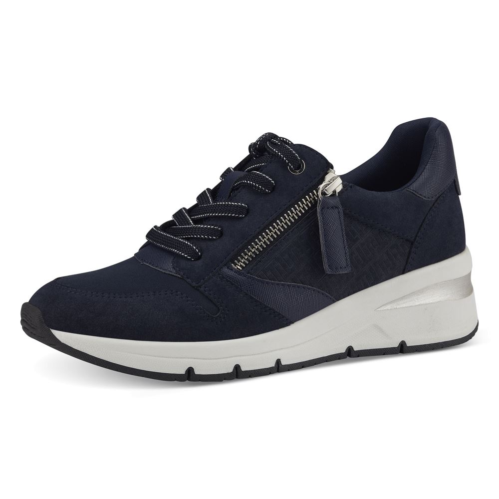 Tamaris Sneaker Keilabsatz Wechselfußbettbeige, blau S13 1-1-23702-20 40 | 890 NAVY COMB | 