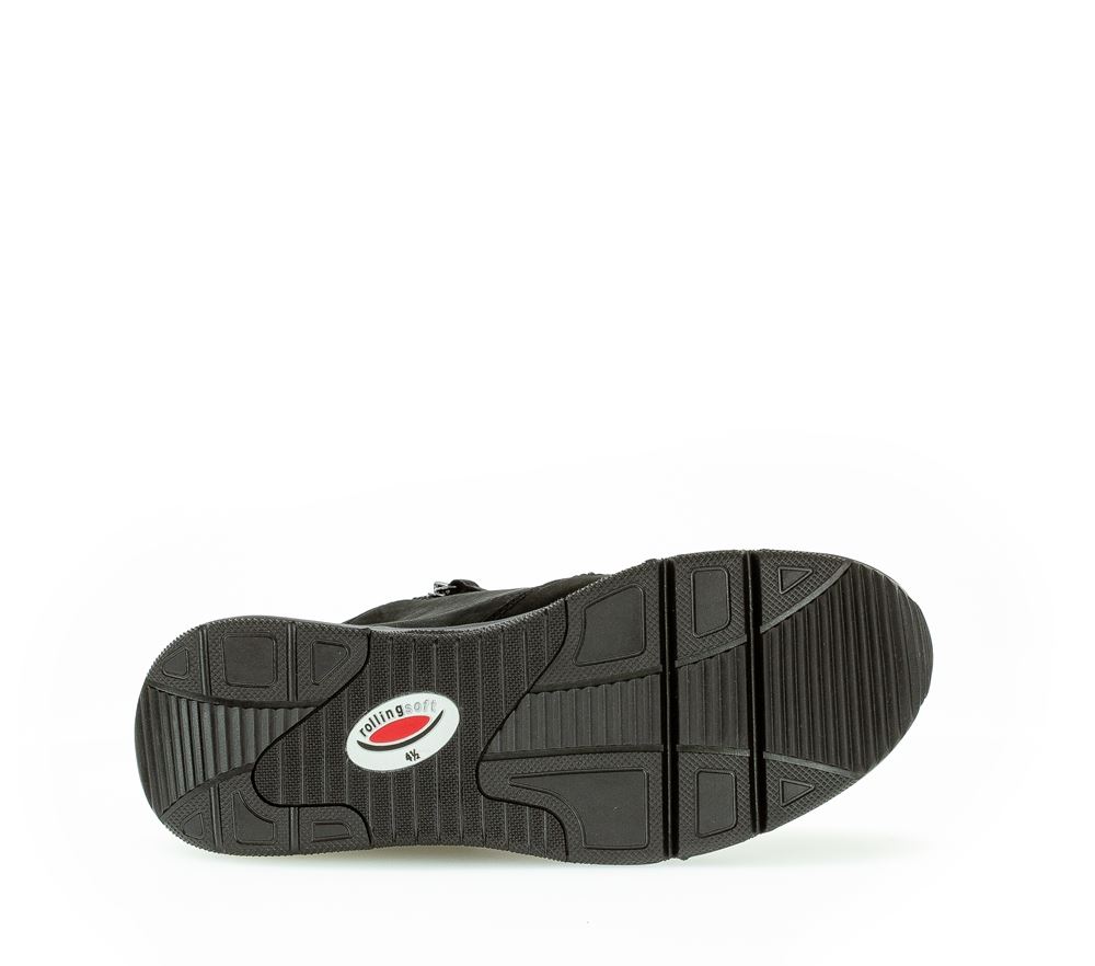 Gabor rollingsoft Schnürstiefelette Schnürschuh Rauleder OPTIFIT-Wechselfußbett  schwarz S22 96.888.47 5,5 | schwarz (Flausc | 