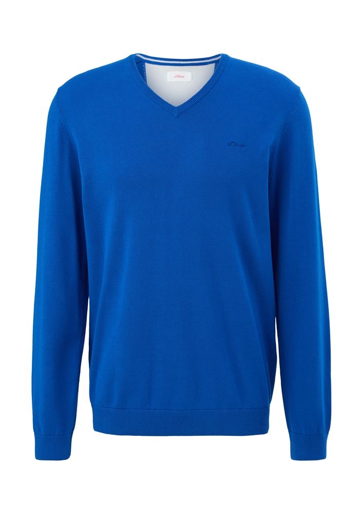 s.Oliver Feinstrick-Pullover mit Stickerei S22 2124548 XL | 5621 BLUE | 