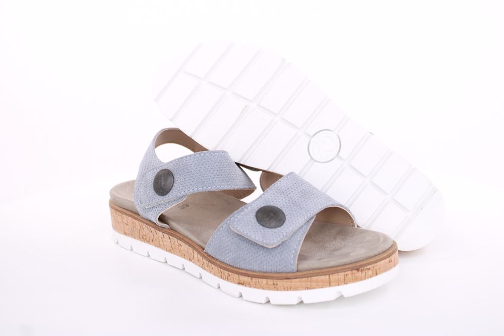 Aco Sandalette Mia 24 Leder Klettverschluss Wechselfußbett  blau S13  545/8194 