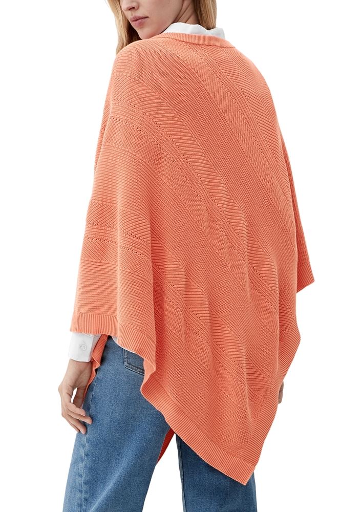 s.Oliver Strickponcho aus Viskosemix weiß, blau, orange S13  2128002 