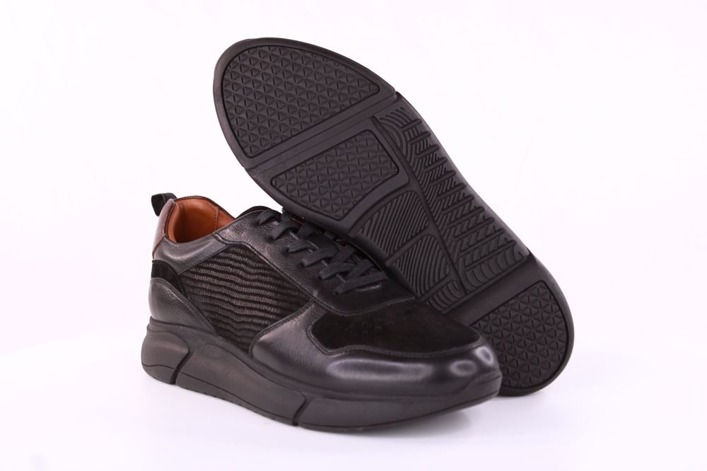 Marc Shoes Herren Sneaker LUCAS Schnürschuh Leder schwarz S21 831711 42 | 01197 black | 