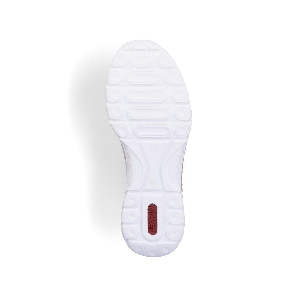 Rieker Antistress Damen Slipper Sneaker Schnellschnürung Lochmuster beige S13 N4255-60 