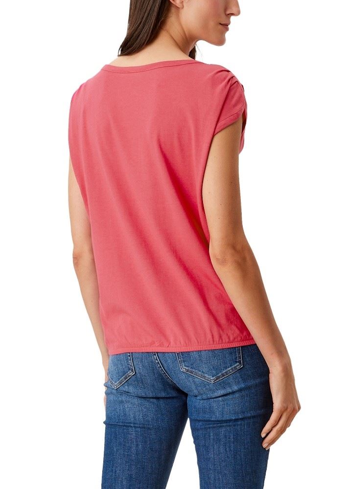 s.Oliver T - Shirt mit Faltendetail U - Boot - Ausschnitt Raffung uni S12 2115756 