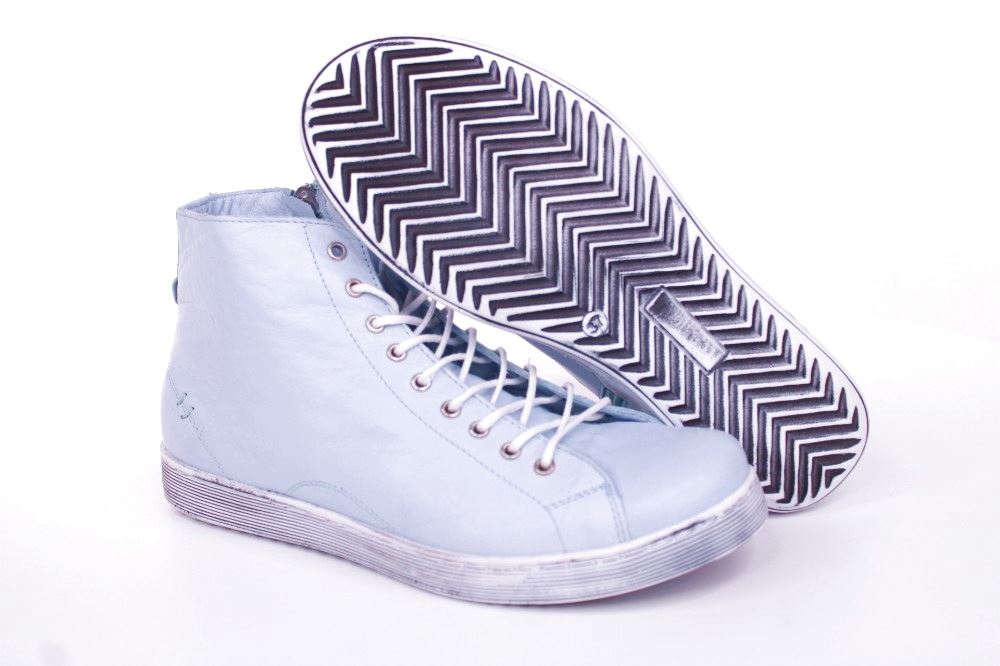 Andrea Conti Sneaker High Leder Reißverschluss blau S12  0341500821 42 | pastellblau | 