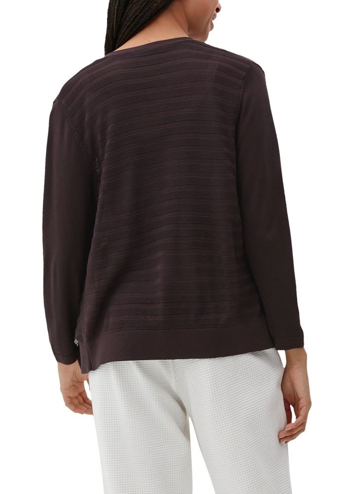 Qs designed by leichter Cardigan mit Strickmuster orange, lila, schwarz  S13  2125101 S | 4988 LILAC/PINK | 