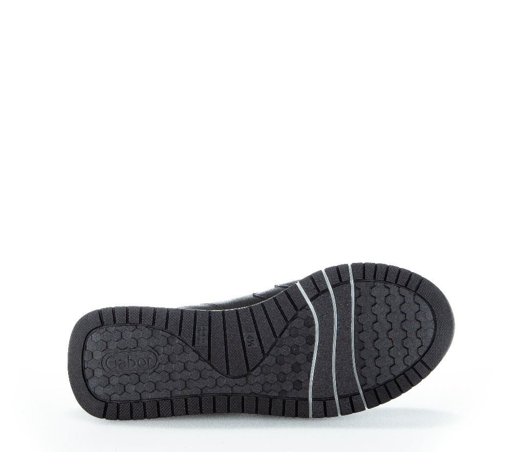 Gabor Sneaker low Comfort-  Mehrweite Wechselfußbett Leder schwarz S12  86.448.57 6 | schwarz (gold) | H
