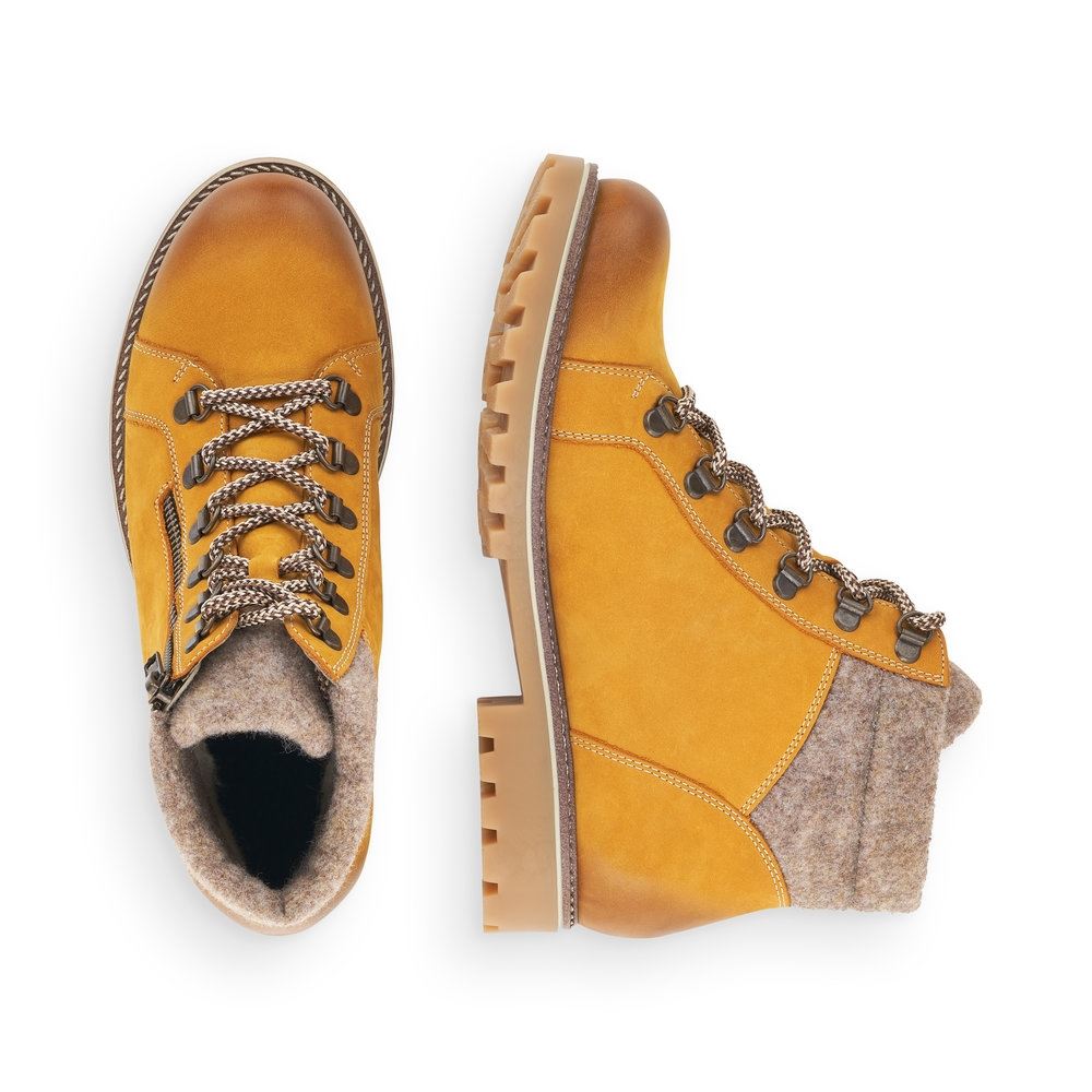 Remonte Damen Schnürboot Schnürstiefelette TEX-Membran gelb S21 D7478-68 36 | mais/wood | F