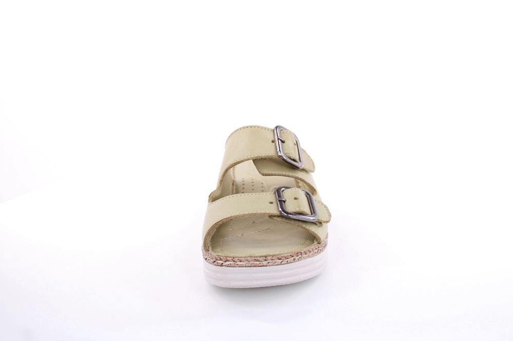 PETER ERIKSON Damen Pantolette Leder Comfort- Fußbett blau, grün S13 231539 