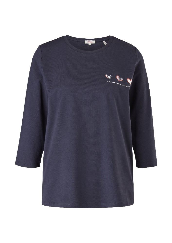 s.Oliver Jerseyshirt mit Frontprint 3/4 Arm 2110442 