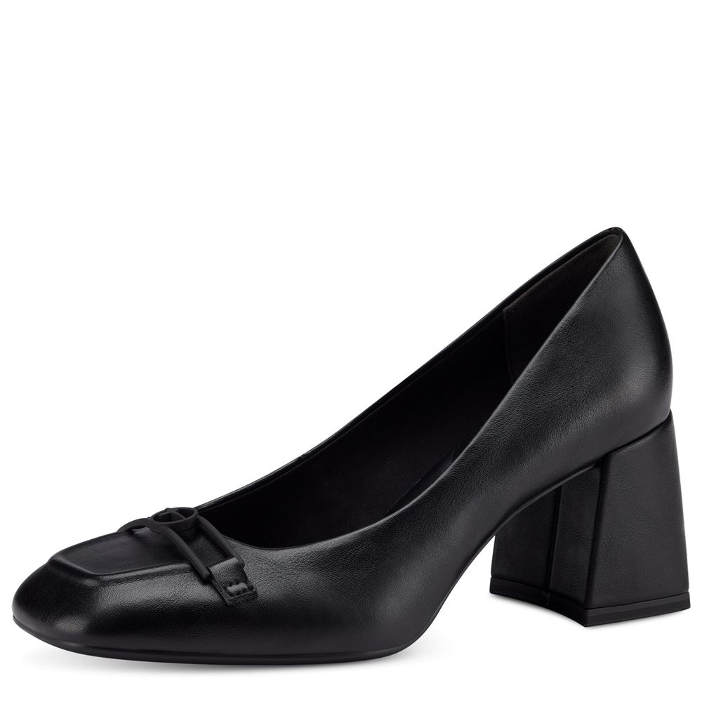 Tamaris Pumps karrèe Logo- Spange TOUCHit- Fußbett  gelb, schwarz S13 1-1-22416-20 36 | 001 BLACK | 