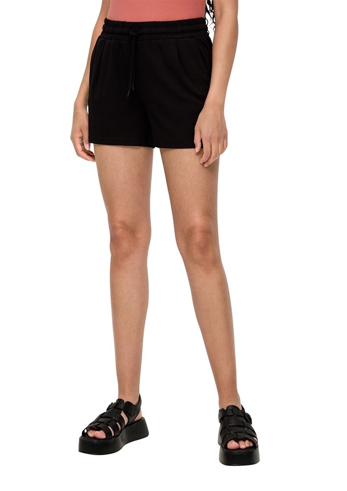 QS designed by Regular: Shorts aus Viskosemix orange, schwarz S13  2131211 
