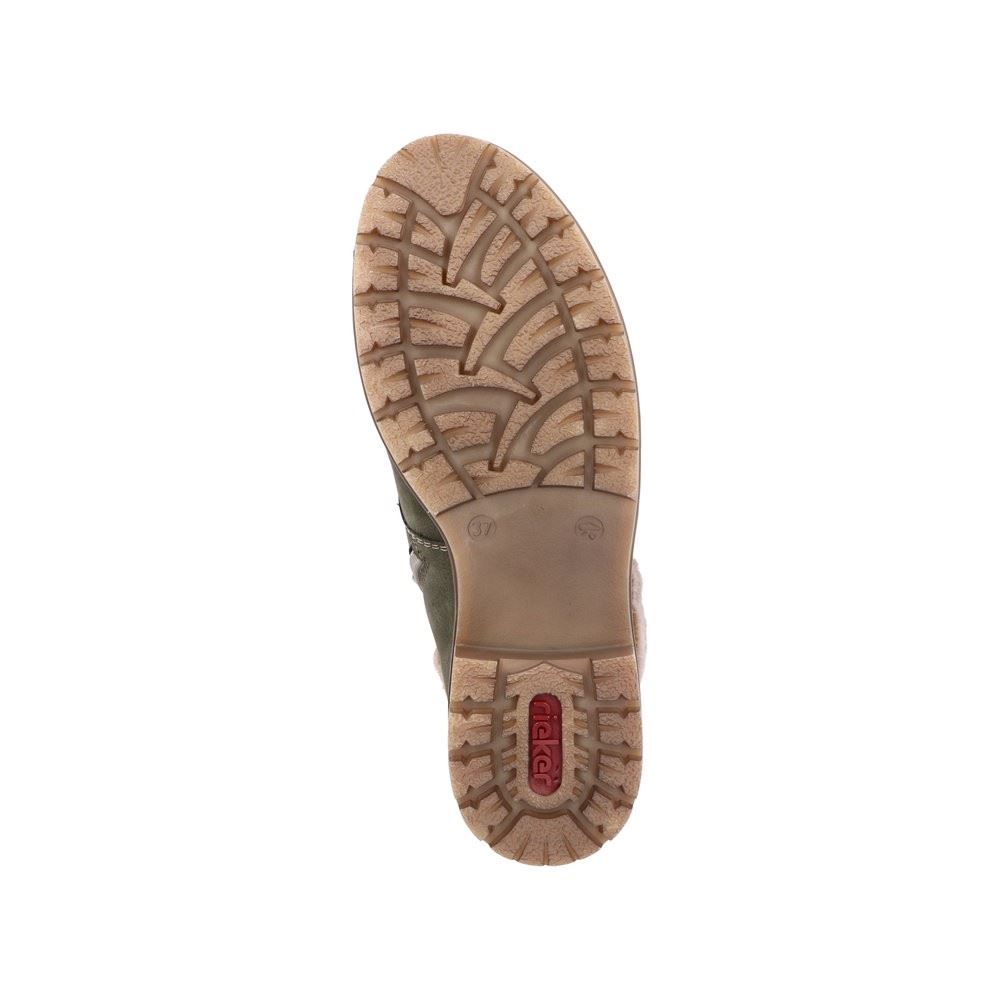 Rieker Antistress Damen Schnürboot Schnürstiefelette TEX- Membran Warmfutter Kunstfell grün S22 Y9100-54 