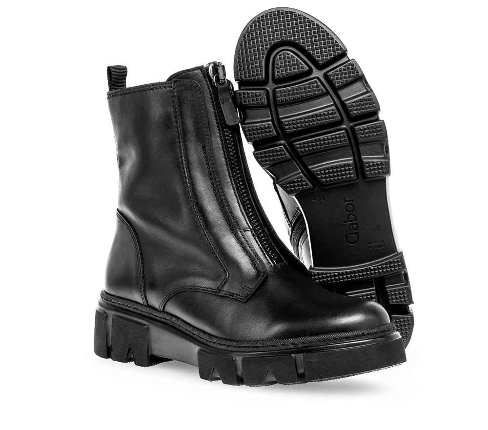 Gabor Biker Boots Leder Wechselfußbett schwarz S23 31.733.27 