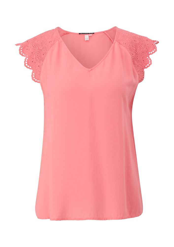 QS designed by Bluse mit Broderie Anglaise S13 2132615 