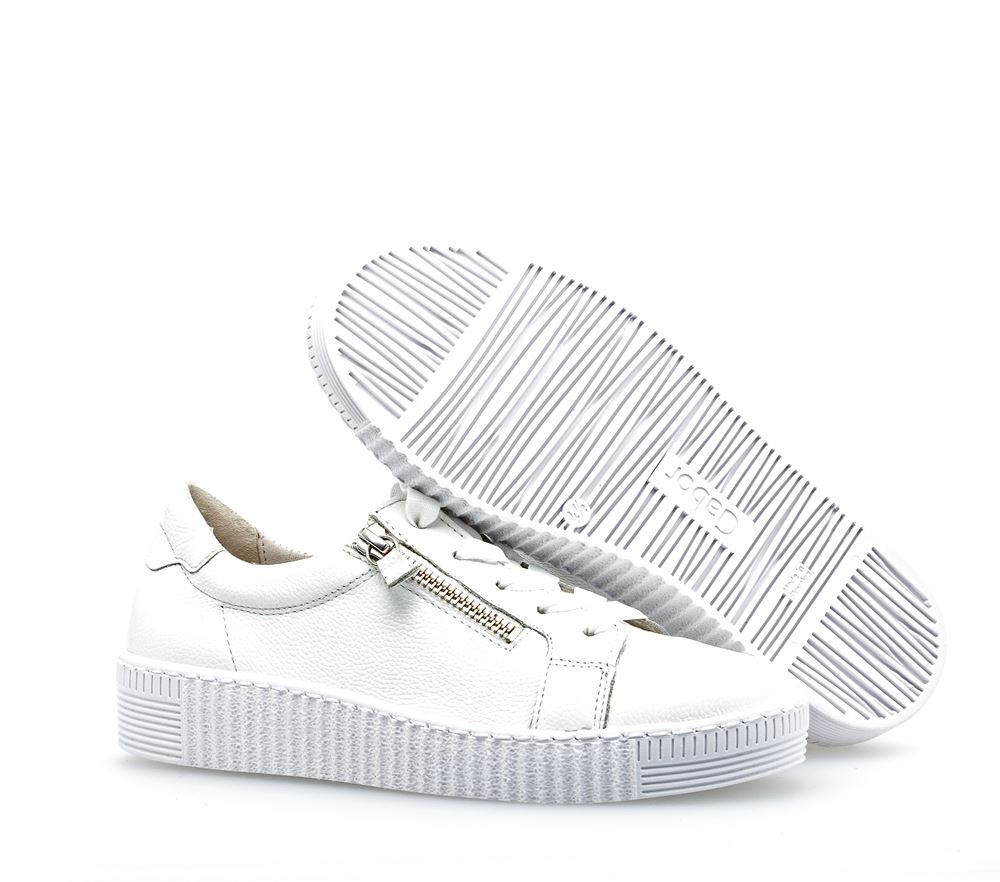 Gabor Sneaker low Leder Wechselfußbett Reißverschluss weiß S13 23.334.21 