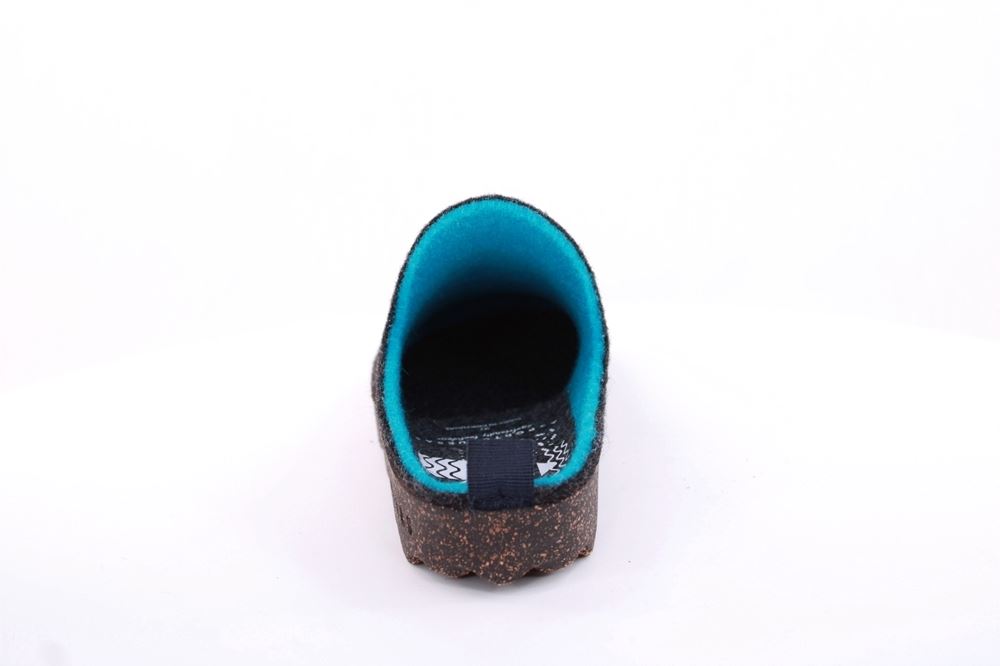 ASPORTUGUESAS Damen Pantolette Wolle Kork vegan Nachhaltig grau S22 P018023016 37 | anthrazit | 