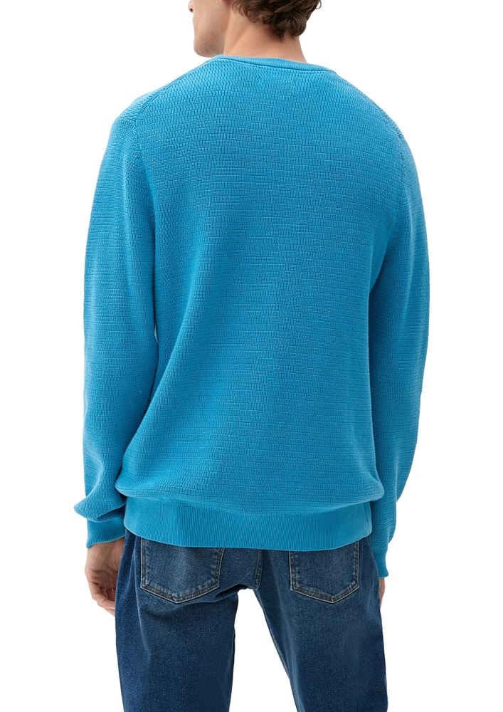 s.Oliver Herren Pullover Baumwollstrick Rundhals- Ausschnitt weiß,blau,schwarz S22  2118085 XXL | 0240 WHITE | 